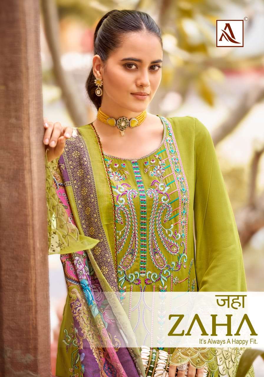 Alok Suits Zaha Pure Vuscose Rayon Unstitched Salwar Suits Wholesaler In Surat.