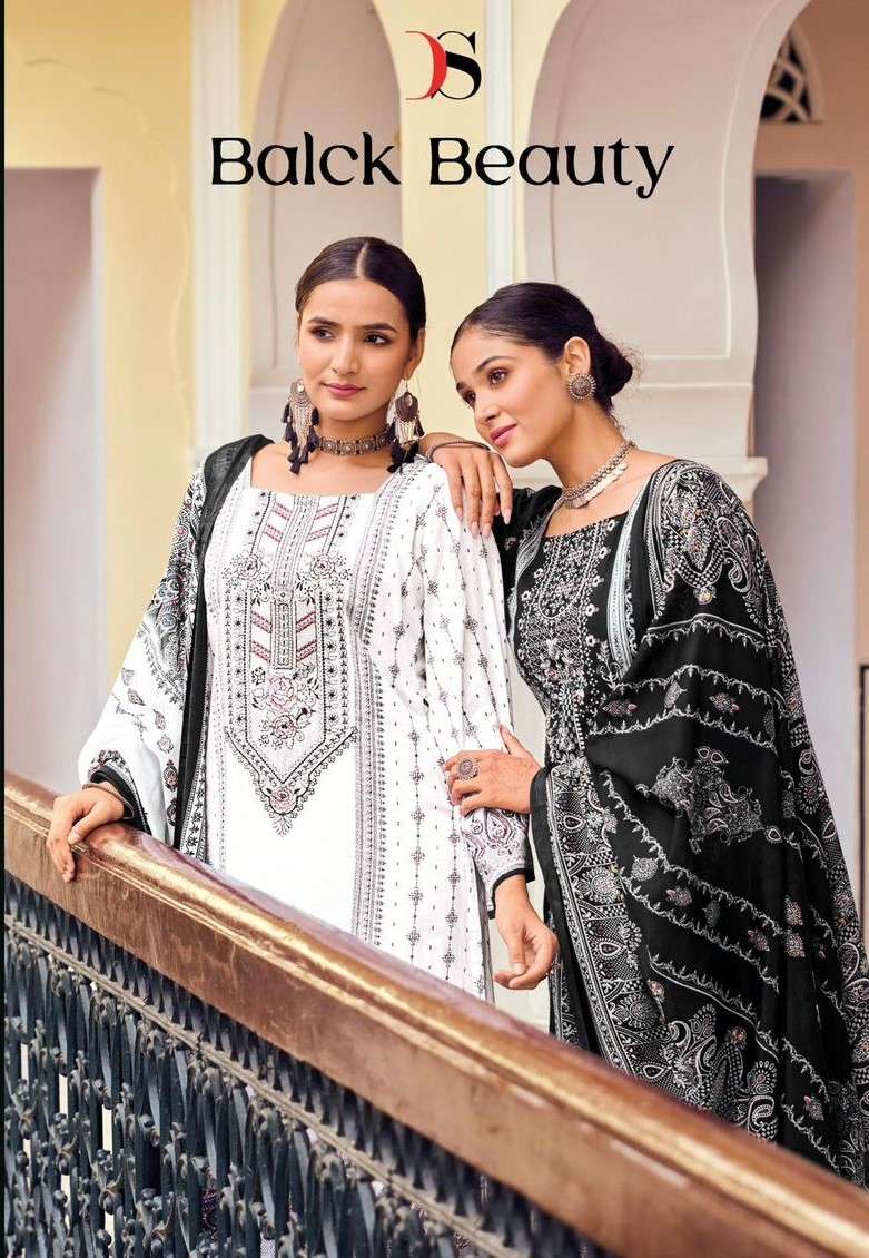 Deepsy Suits Black Beauty Pure Cotton  Unstitched Salwar Suits Wholesaler In Surat.