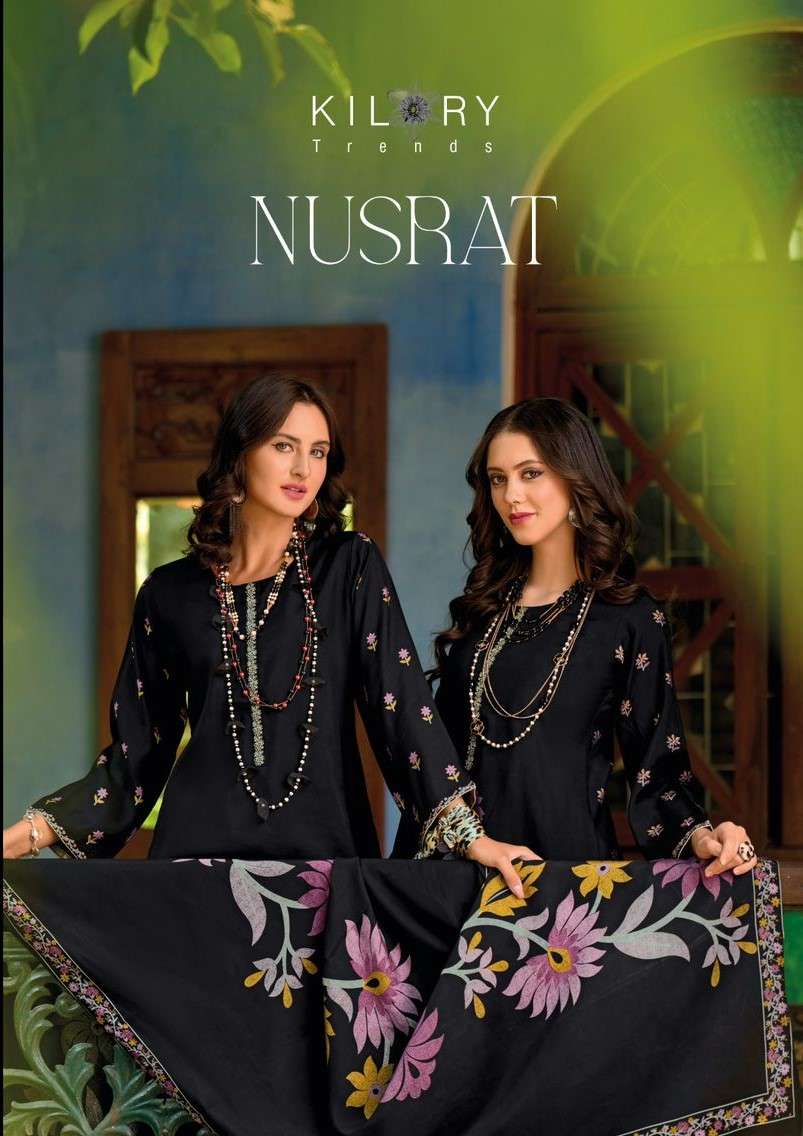 Kilory Trendz Nusrat Muslin  Unstitched Salwar Suits Wholesaler In Surat.