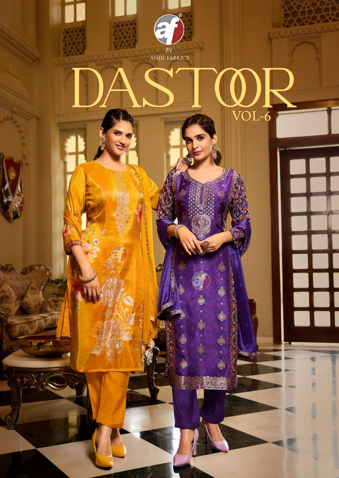 A/F Dastoor Vol-6 Pure Jaquard Readymade  Kurti Pant With Dupatta Wholesaler In Surat.