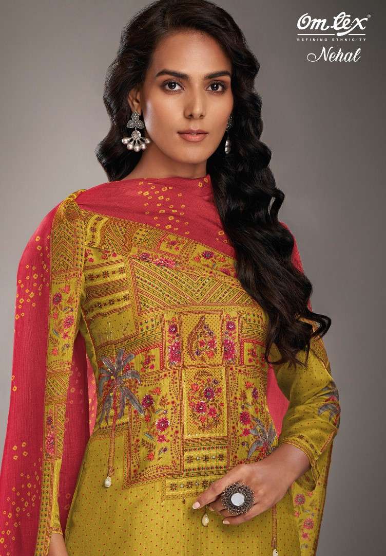 Omtex Nehal Silk  Unstitched Salwar Suits Wholesaler In Surat.