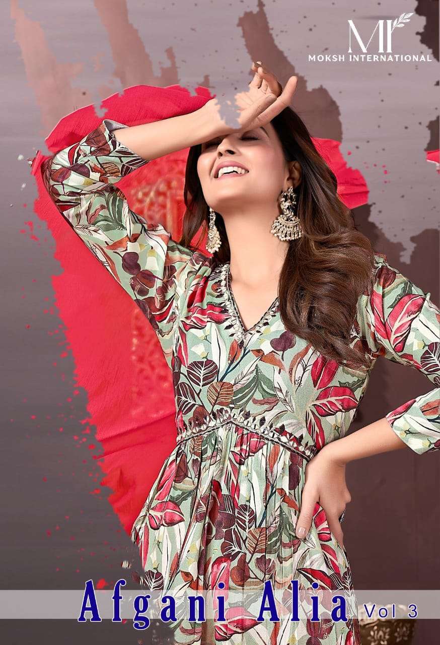 Moksh International Afgani Alia Vol-3 Kurti With Rayon Fabric Readymade Kurti Pant Wholesaler In Surat 