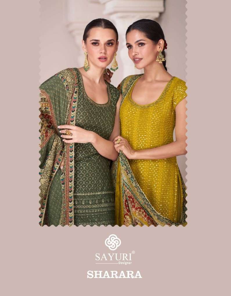 Sayuri Sharara Premium Party Wear Silk Unstitched Sharara Wholesaler In Surat.