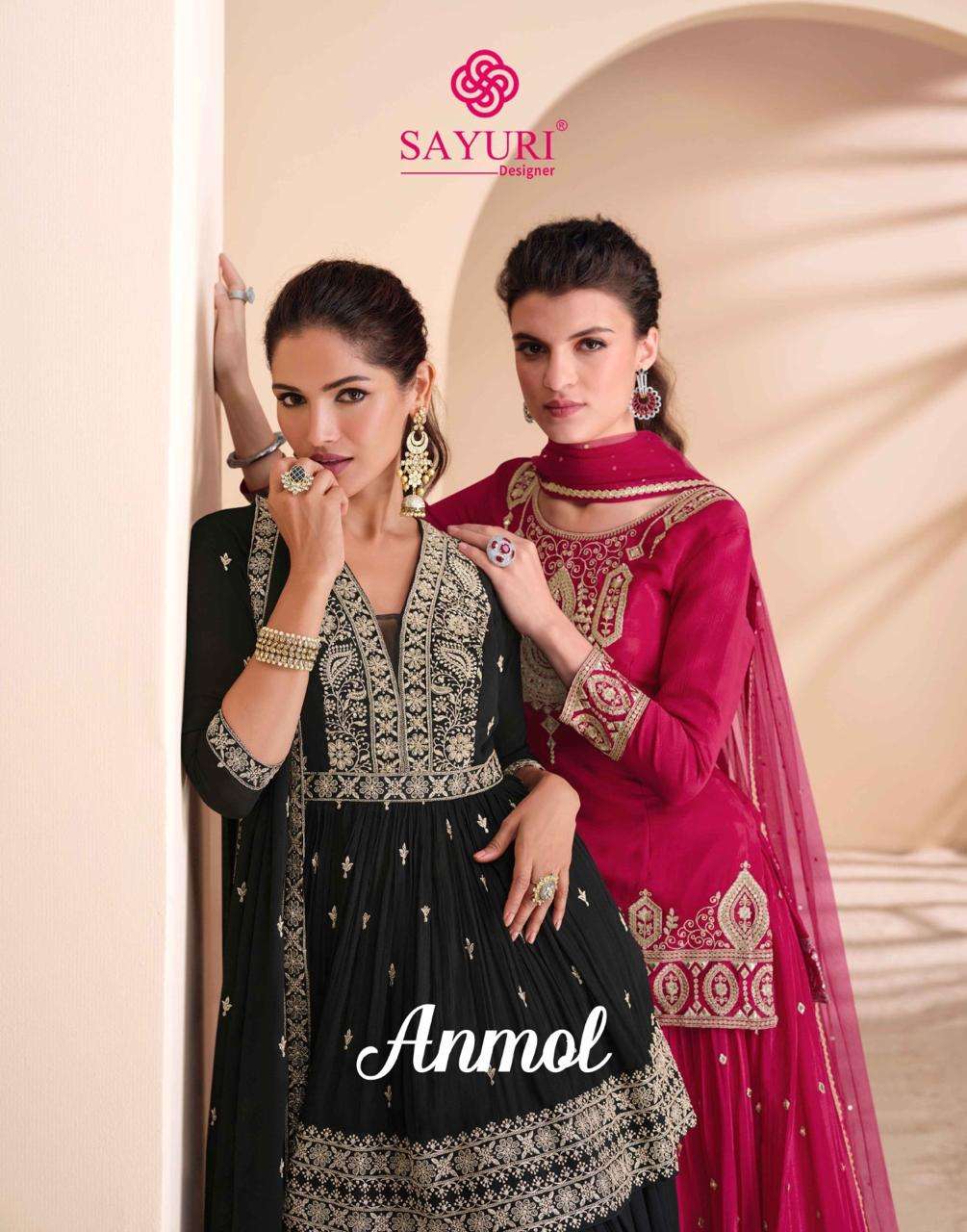 Sayuri Anmol  Chinon Silk Party Wear Sharara Wholesaler In Surat.