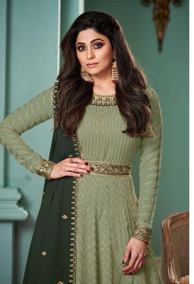 Aashirwad Alizza Shaded Real Georgette Party Wear  Salwar Suits Wholesaler In Surat.