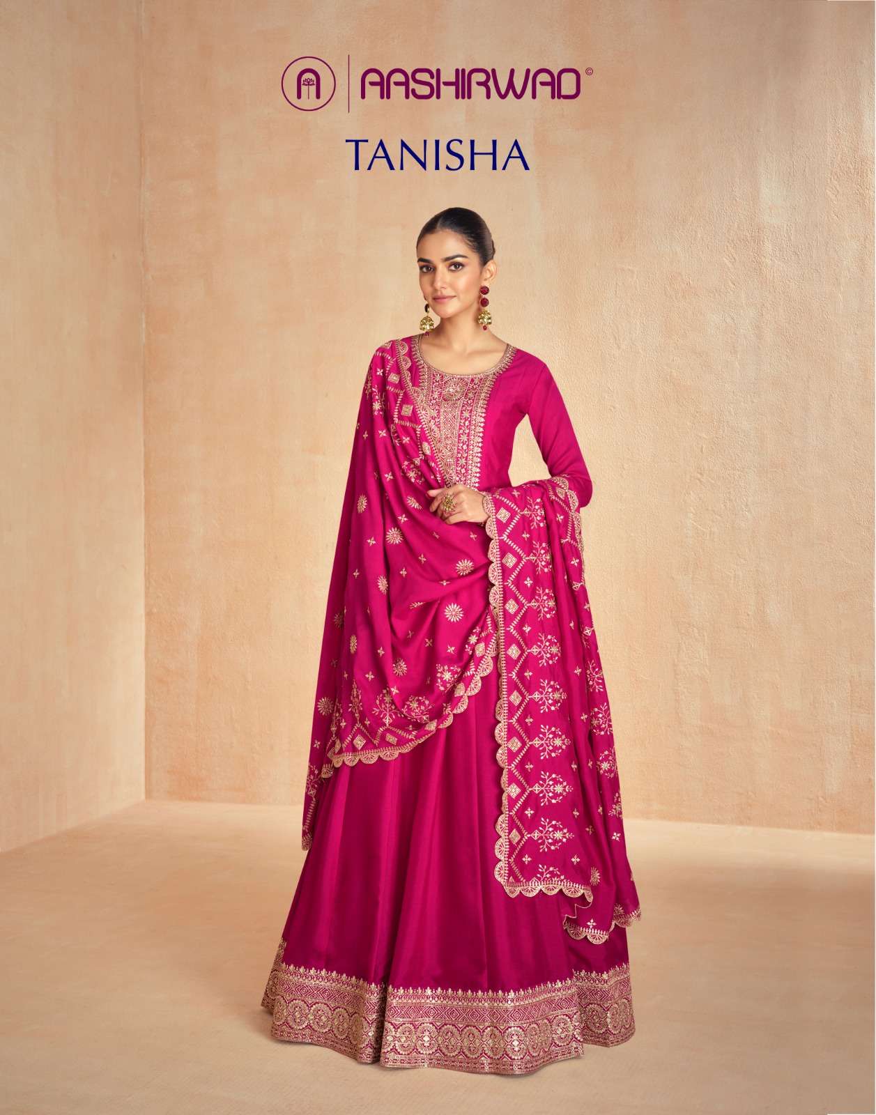 Aashirwad Tanisha Silk Party Wear  Salwar Suits Wholesaler In Surat.