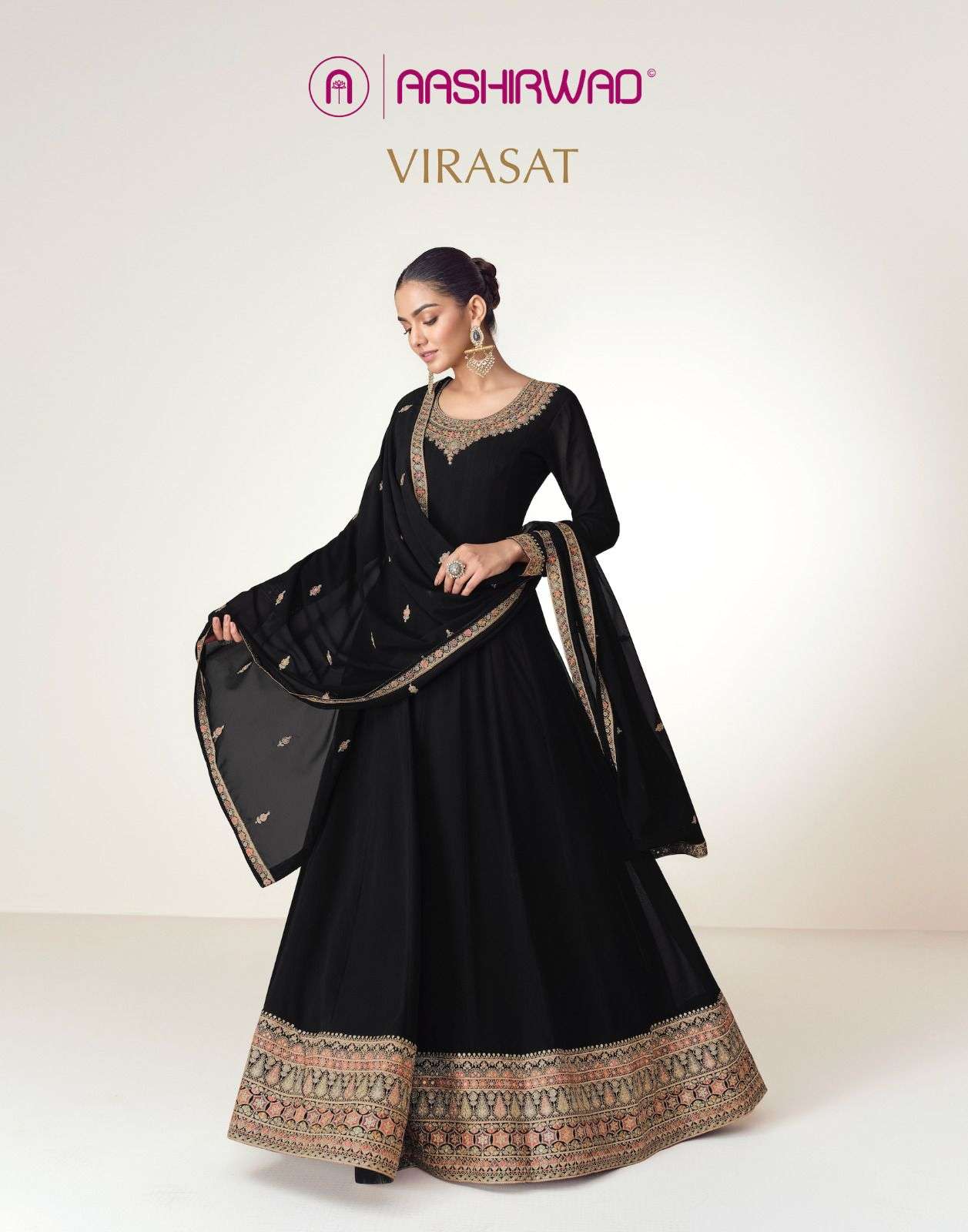 Aashirwad Virasat Real Georgette Salwar  Suits Wholesaler In Surat.