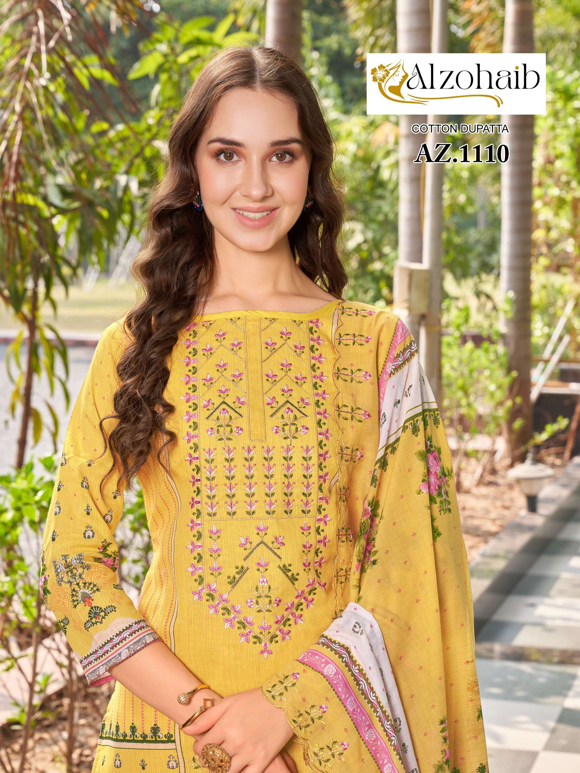 Alzohaib D.No-1110  Cotton Daily Wear  Unstitched Salwar Suits Wholesaler In Surat.