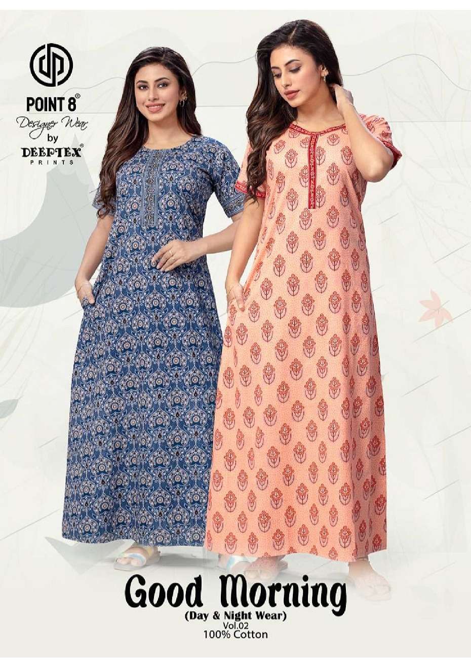 Deeptex Good Morning Vol-2 Cotton Nighty Wholesaler In Surat.