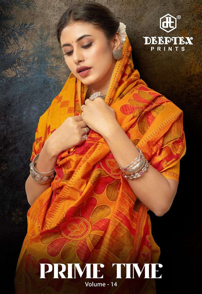 Deeptex Prime Time Vol-14 Cotton Saree  Wholesaler In Surat.