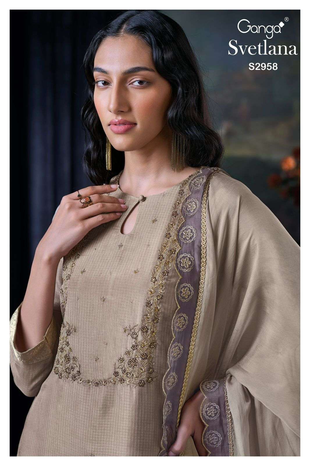 Ganga Svetlana 2958 Silk  Party Wear Pakistani  Salwar Suits Wholesaler In Surat.