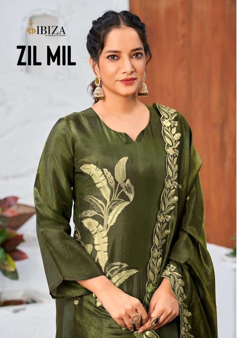 Ibiza Zil mil Party Wear  Unstitched Salwar Suits Wholesaler In Surat.