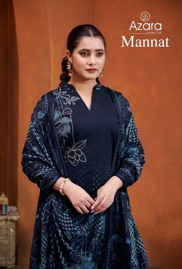 Radhika Fashion Azara Mannat Pure Lawn Cotton Unstitched Salwar Suits Wholesaler In Surat.