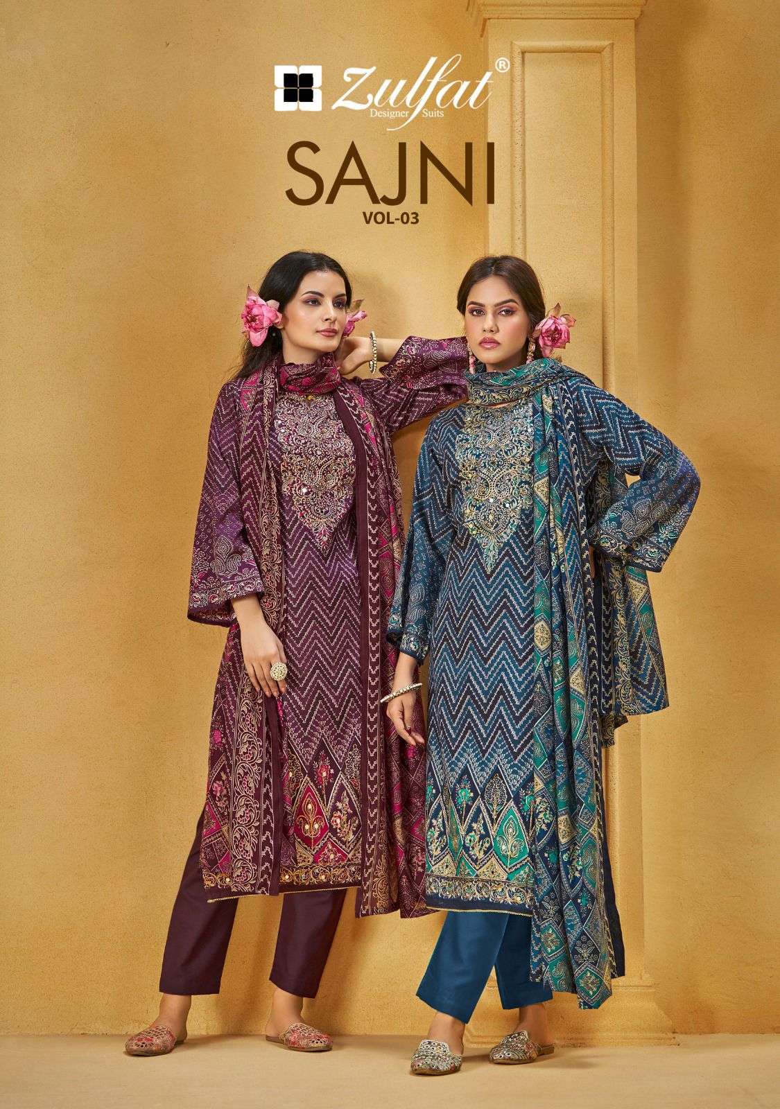 Zulfat Sajni Vol-m Cotton  Daily Wear Salwar Suits Wholesaler In Surat.