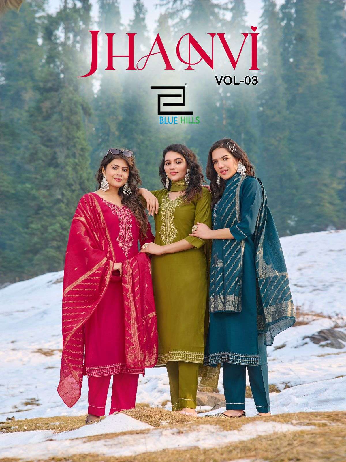 Blue Hills Jhanvi Vol-03   Kurti With Silk  Fabric Readymade Kurti Wholesaler In Surat.