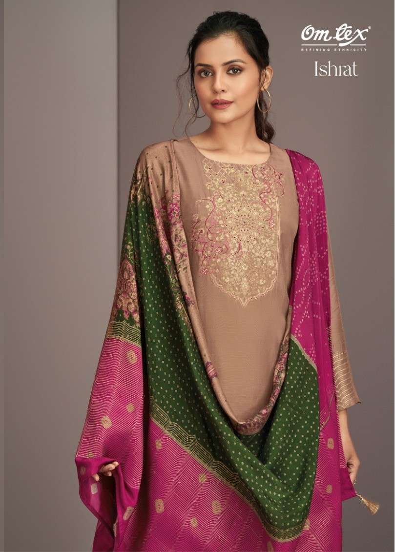 Omtex Ishrat  Muslin Party Wear  Salwar Suits Wholesaler In Surat. 