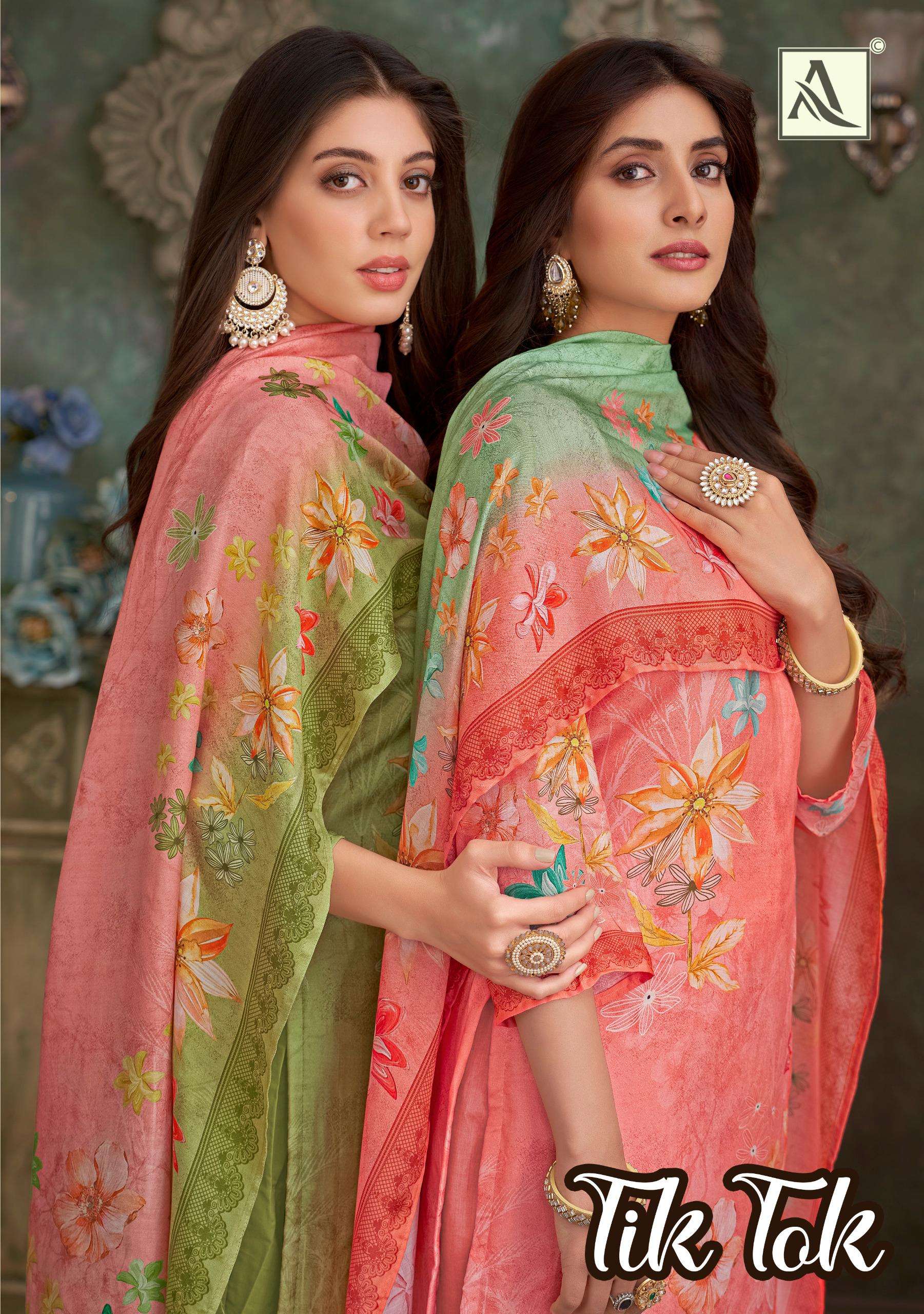 Alok Suits Tik Tok  Pure Viscose Muslin  PrInts Daily wear Suits Collection Available At Wholesale Price.